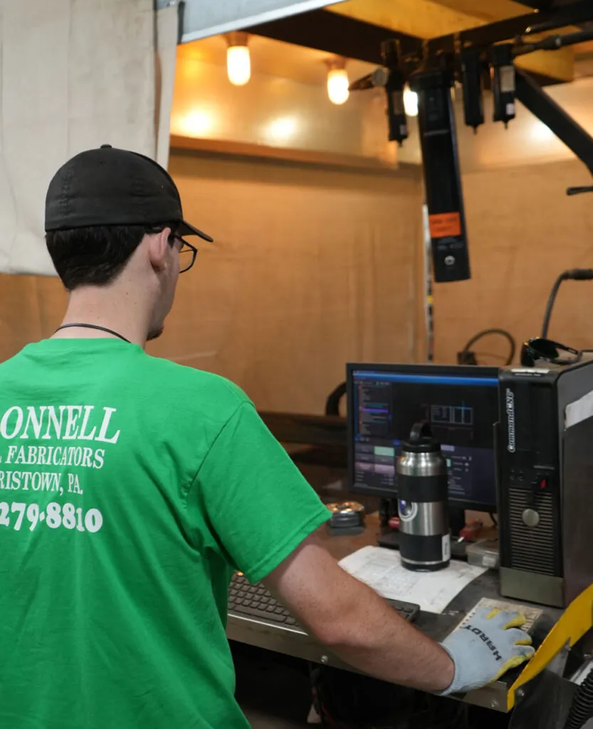 Consult step: reviewing a drawing, sample or idea with O'Donnell Metal Fab in Norristown PA