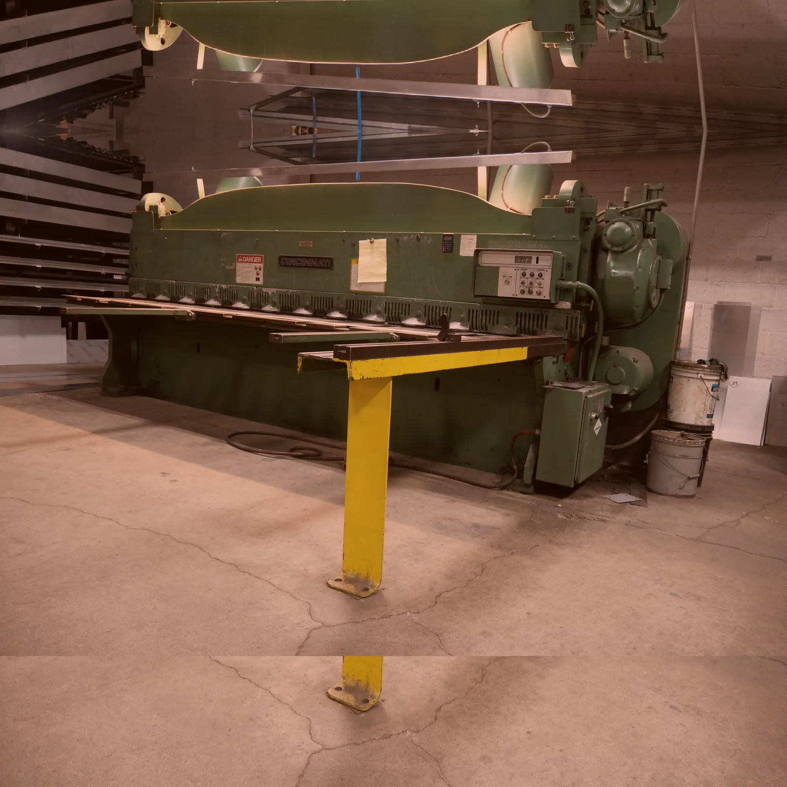Cincinnati shear on the O'Donnell Metal Fab shop floor, metal shearing services in Norristown PA